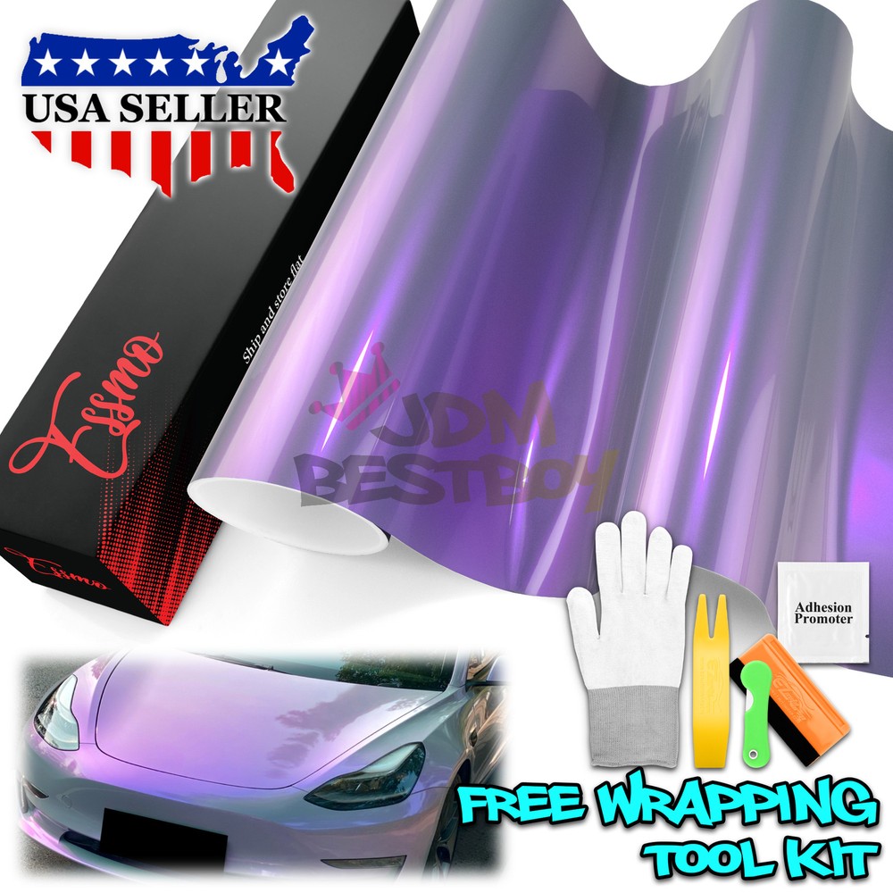 ESSMO PET Space Candy Gloss Gray Purple Car Vehicle Vinyl Wrap Decal Sticker