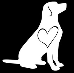 Lab with Heart White Vinyl Decal Car Window Truck laptop notebook tumbler tablet