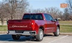 Vintage Chevrolet Decal for Silverado Pickup Truck, Silver Vinyl Sticker