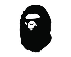 Bape A Bathing Ape Logo White Car Window Decals Vinyl Sticker 5*7 Inches