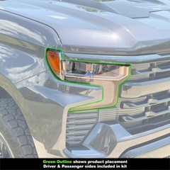 Crux Moto Headlight Tint Full Overlay Light Smoke 50% for Silverado 1500 22+