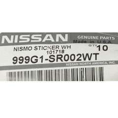 Genuine Nissan Nismo Sticker White Letters 10 X 150 Waterproof 999G1-SR002WT