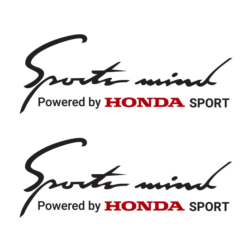 2x SPORTS MIND Decal Vinyl Stickers (10″ x 3.75″) For Honda Sport Cars