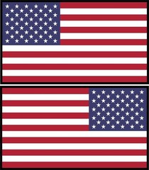 RIGHT & LEFT American Flag USA mirrored Vinyl Bk Outline 20 pack