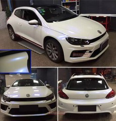 50FT x 5FT Glossy White to Blue Pearl Chameleon Chrome Vinyl Wrap Car Sticker US