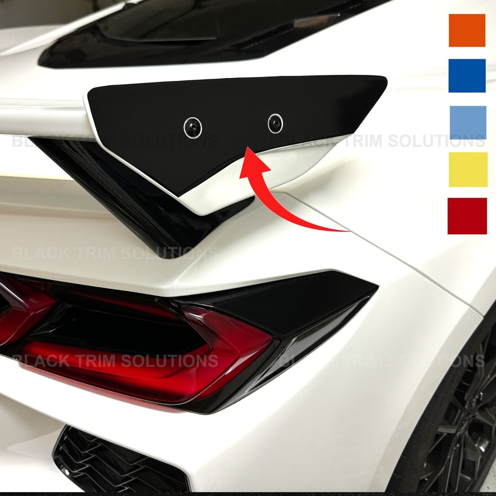 (2)- Pair Rear High Wing Upper Stingray 2020-23 C8 Corvette Color Vinyl Decals