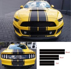 4 Lines Racing Stripe Car Sticker Kit For All Models Bonnet Roof Rear Decal