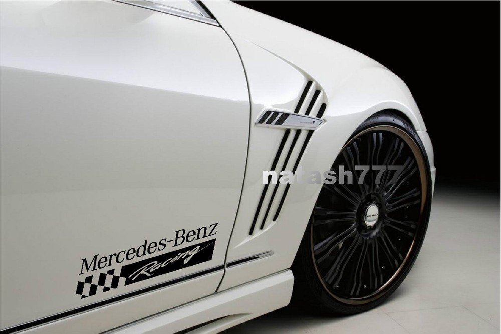 2 – Mercedes Benz Racing Sport Vinyl Decal sticker emblem logo BLACK