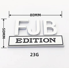 2Pcs 3D Zinc Alloy FJB EDITION Metal Letter Badge Car Emblem Bumper Decal