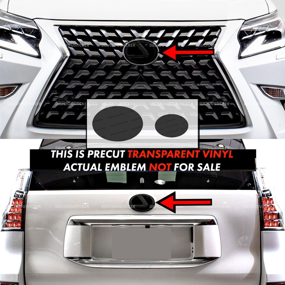 Fits 2020-2023 Lexus GX460 PreCut Smoke Emblem Tint Overlay Decal Front Rear