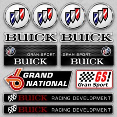 Buick GS Gran Racing Sport Car Medal Logo Stripe Sticker Vinyl 3D Decal Decor