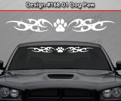 168-01 DOG PAW PRINT Windshield Decal Window Sticker Vinyl Graphic Dog Tribal