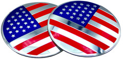 2x American Flag Sticker Decal Fender Emblem Aluminum Dome Shape Car Truck 2.20″