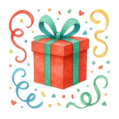 Holiday Sticker (3 Inch) Abstract Colorful Festive Christmas Present Ribbon !