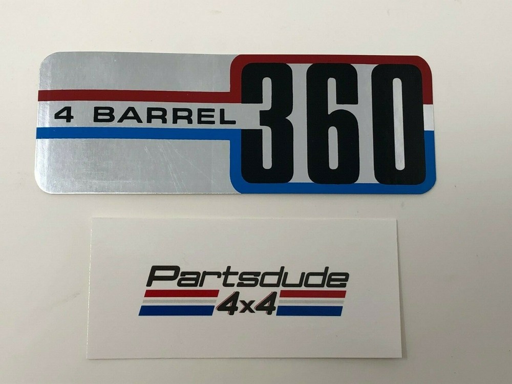 Decal-360 4bbl-AMC-Jeep-Commando-CJ5-Jeep-FSJ-Wagoneer-AMC Air Cleaner Decal