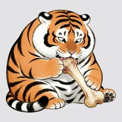 Fat Tiger Series Stickers Vinyl Waterproof Self-adhesive for Window Wall Laptop