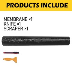 24K Chopped Carbon Forged Fiber Sticker Decal Gloss Black Car Vinyl Wrap Sheet