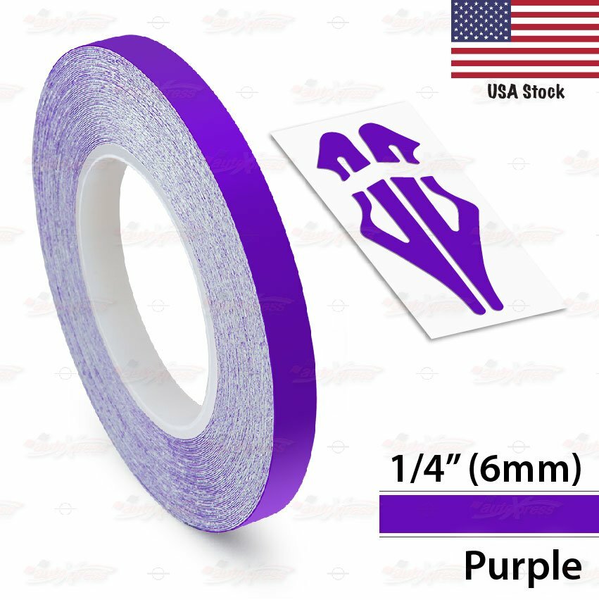 PURPLE 1/4″ PIN STRIPE Car Model Motorcycle Decal Line TAPE Vinyl Sticker 6mm