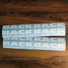 BACK RACK Replacement White Vinyl Decals STICKER Set Truck Split Word 9″ Each