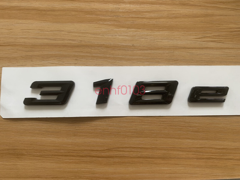 Gloss Black 3D ABS Letters Trunk 318e Emblem Rear Badge for BMW 2017-2022 318e