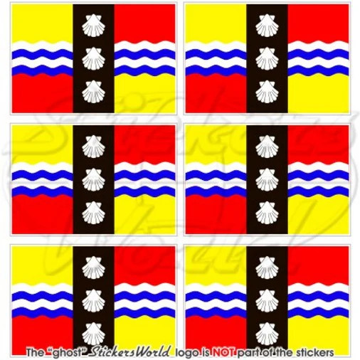 BEDFORDSHIRE County Flag, England UK 40mm (1.6″) Vinyl Stickers Decals x6