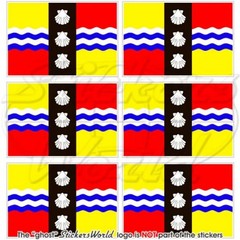 BEDFORDSHIRE County Flag, England UK 40mm (1.6″) Vinyl Stickers Decals x6