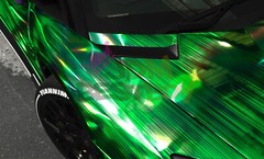 Holographic Brushed Aluminum Emerald Green Rainbow Car Vinyl Wrap Sticker Sheet