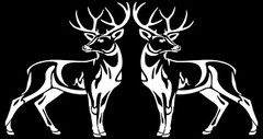 Whitetail Deer Body Left and Right Vinyl Decal Style 2 Multiple Colors and Sizes