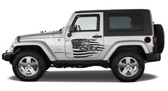 DON’T TREAD ON ME USA Flag Rattle Snake Hood/Door vinyl Decal Fits Jeep Wrangler