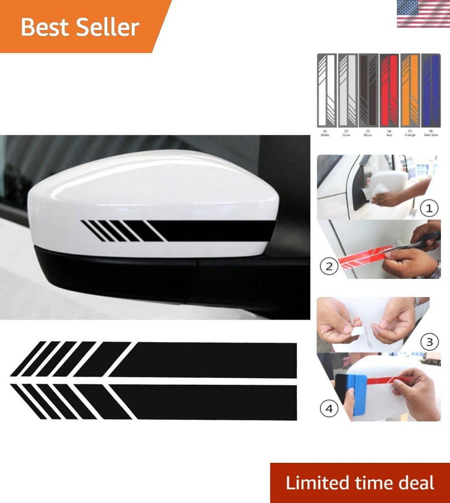 2pcs Car Rear View Mirror Stickers Decor DIY Car Body Sticker Side Decal Stri…