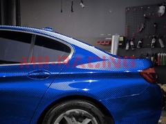 PET Squadron Carbon Fiber Gloss Royal Blue Car Vehicle Vinyl Wrap Decal Sheet