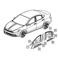 New OEM Mopar Right B Pillar Applique 68082730AE