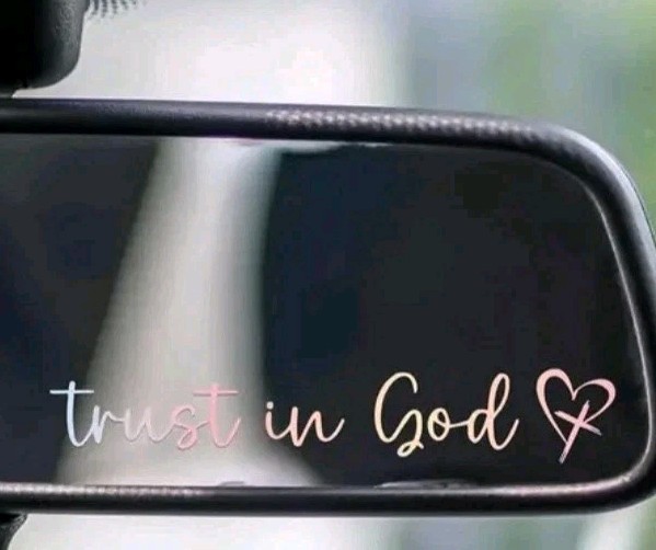 Trust In God Jesus Rearview Mirror Sticker Decal Pastel Metallic Free Shipping