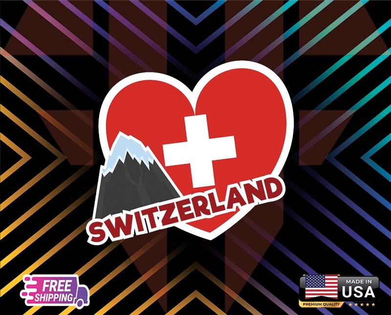 SWITZERLAND MAP FLAG , STICKER, DECAL, 6 YR VINYL TRUCK CA+ FREE STICKER FS