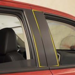 4PC REAL CARBON FIBER Pillar Posts Door Trim FOR Chevy Colorado/GMC CANYON 2015+