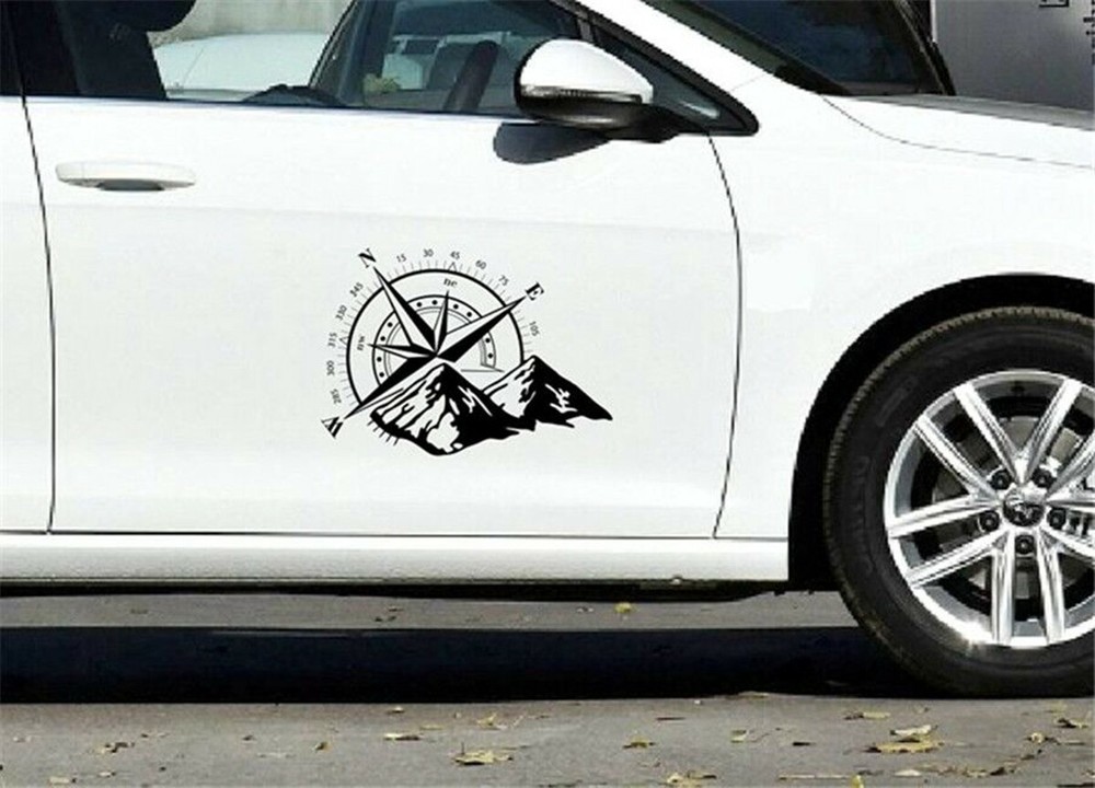 Black Compass Totem Decal Car SIde Body Trunk Door Stickers Vinyl Waterproof