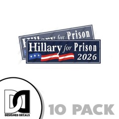 20 PACK of Anti Hillary for Prison 2026 Stickers BLUE Anti Clinton Decals 20 pk