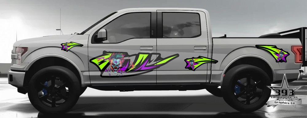 Wrap Vinyl Car Truck Graphics Universal Fit Die Cut Decal Joker Tribal Design