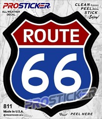 ProSticker 811 (One) 5″ Route 66 Decal Sticker Red White Blue Sign US Highway
