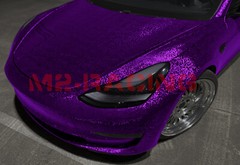 PET Damascus Steel Forged Gloss Royal Purple Car Vinyl Wrap Decal Sticker Film
