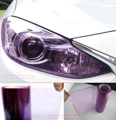 L Purple Car SUV Headlight Taillight Vinyl Wrap Glossy Tint Flexible Sticker AX