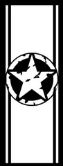 Distressed Star bedside Stripe decals, 10″ x 46″, Set of 2, decal