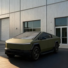 Matte Military Green Cybertruck Full Body PPF PreCut Kit Color Change Film Wrap