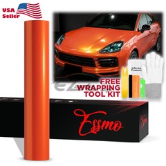 ESSMO PET Super Gloss Metallic Molten Orange Vehicle Vinyl Wrap Decal Like Paint