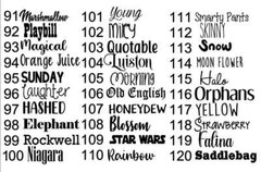 Custom vinyl decal Die Cut lettering multi font sizes colors reflective chrome