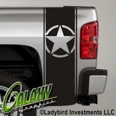 Army Star Truck Bed Decals Stripes (Pair) – Fits Ram Chevy Ford F150 Toyota