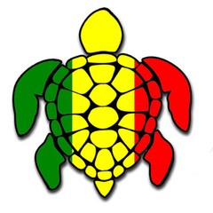 Sea Turtle Rasta Irie Reggae Design Red Yellow Green Hawaii Turtle Sticker