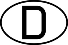ORIGINAL OVAL CAR BUMPER STICKER GERMANY WHITE BLACK D DE COUNTRY CODE EURO !!!!