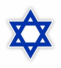Any Size Star of David Vinyl Bumper Sticker / Window Decal Israel Flag Israeli