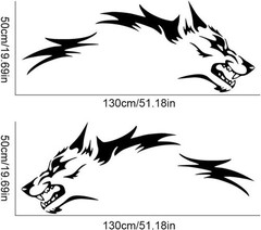 2PCS Wolf Graphics Car Decal Car Body Side Sticker Self-Adhesive Exterior Decor